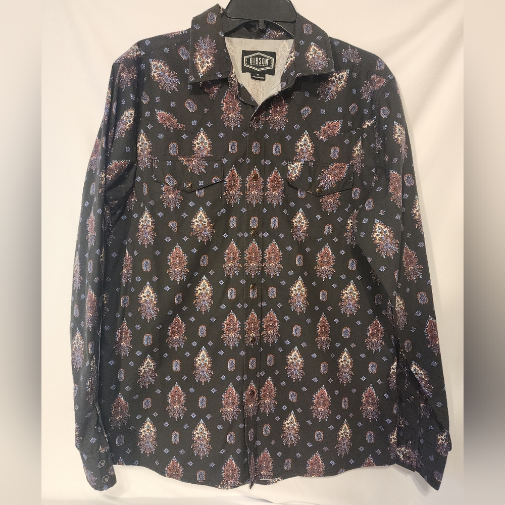 Gibson Black and Brown Patterned Shirt